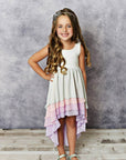 Kids Hi-Lo Frills Pastel Ombre Spring Summer Tiered Dress - Next Generation Boutique