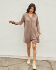 Knit Button Up Shirt Romper - Next Generation Boutique