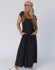 Daphne Scoop Neck Jumpsuit - Charcoal - Next Generation Boutique