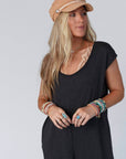 Daphne Scoop Neck Jumpsuit - Charcoal - Next Generation Boutique