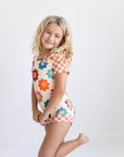 Kids Rainbow Retro Smiley Face Checkered Dance Gym Leotard - Next Generation Boutique