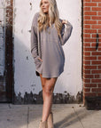Meadow Long Sleeve Tunic Dress - Mushroom - Next Generation Boutique