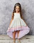 Kids Hi-Lo Frills Pastel Ombre Spring Summer Tiered Dress - Next Generation Boutique