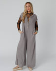 Davina Wide Leg Jumpsuit - Mushroom - Next Generation Boutique