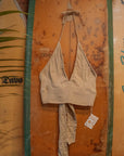 Organic Cotton Bamboo Bralette, Beachy Tie Back Cozy Bra Top