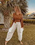 Organic Cotton Bamboo Beachy Boho Joggers, Hippie Pants - Next Generation Boutique