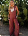 Essential Serene Jumpsuit - Marsala - Next Generation Boutique