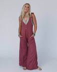 Essential Serene Jumpsuit - Marsala - Next Generation Boutique