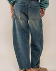 Distressed Essence Barrel Jeans - Next Generation Boutique