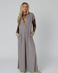 Davina Wide Leg Jumpsuit - Mushroom - Next Generation Boutique