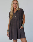 Sweet Nothings Baby Doll Dress - Charcoal - Next Generation Boutique