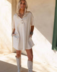 Jodi Tunic Dress - Oatmeal - Next Generation Boutique