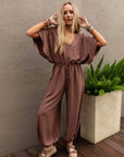New Love Relaxed Drawstring Jumpsuit - Mocha - Next Generation Boutique
