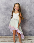 Kids Hi-Lo Frills Pastel Ombre Spring Summer Tiered Dress - Next Generation Boutique