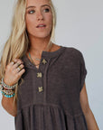 Sweet Nothings Baby Doll Dress - Charcoal - Next Generation Boutique