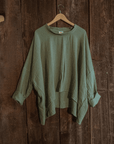 Organic Boho Unisex Pullover Flowy Shirt, Bamboo Long Sleeve - Next Generation Boutique