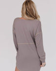 Meadow Long Sleeve Tunic Dress - Mushroom - Next Generation Boutique
