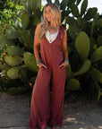 Essential Serene Jumpsuit - Marsala - Next Generation Boutique