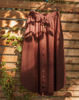 Beachy Boho Bamboo Cotton Button Skirt, Bohemian Maxi Skirt