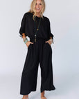 Carolina Comfy Wide Leg Jumpsuit - Charcoal - Next Generation Boutique