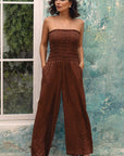 Khush Smocked Top Lawai Jumpsuit - Granelli Cocoa