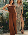 Khush Smocked Top Lawai Jumpsuit - Granelli Cocoa