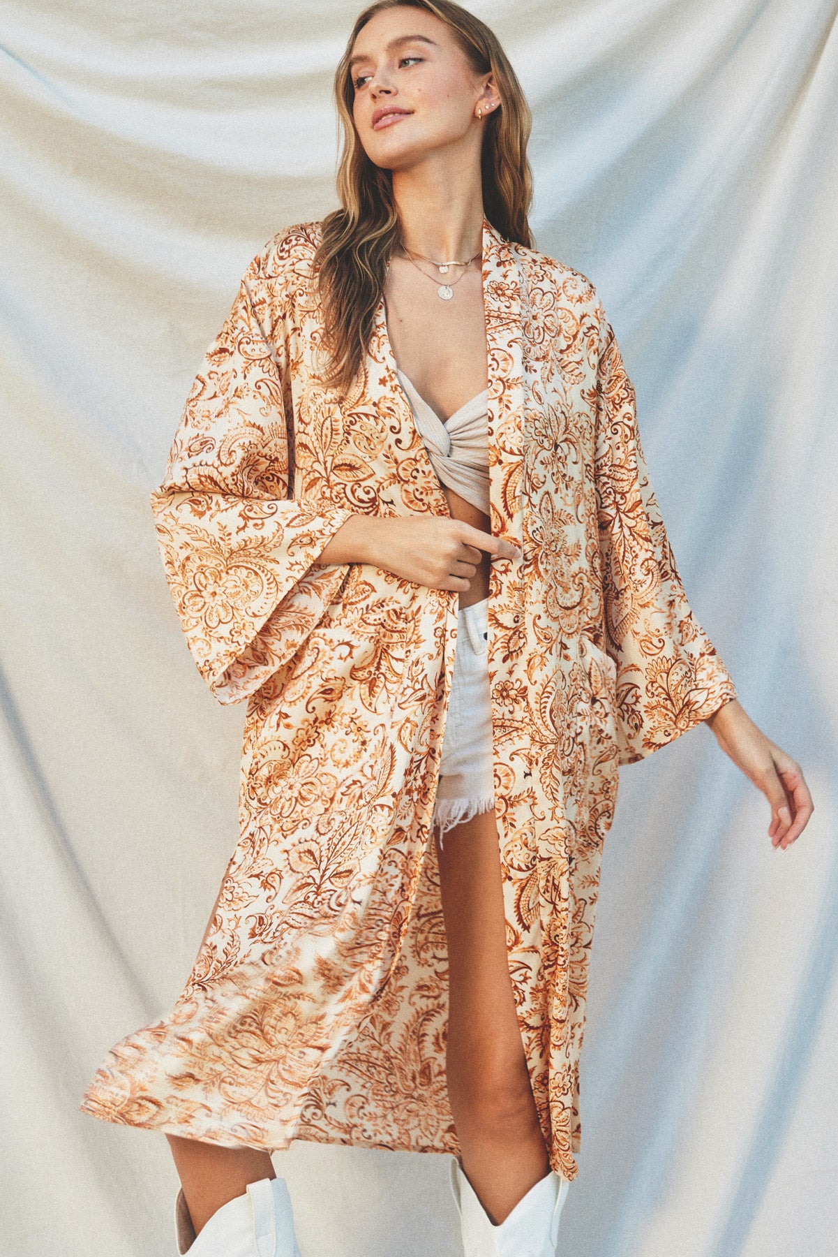 Sunburst Sash Belt Kimono