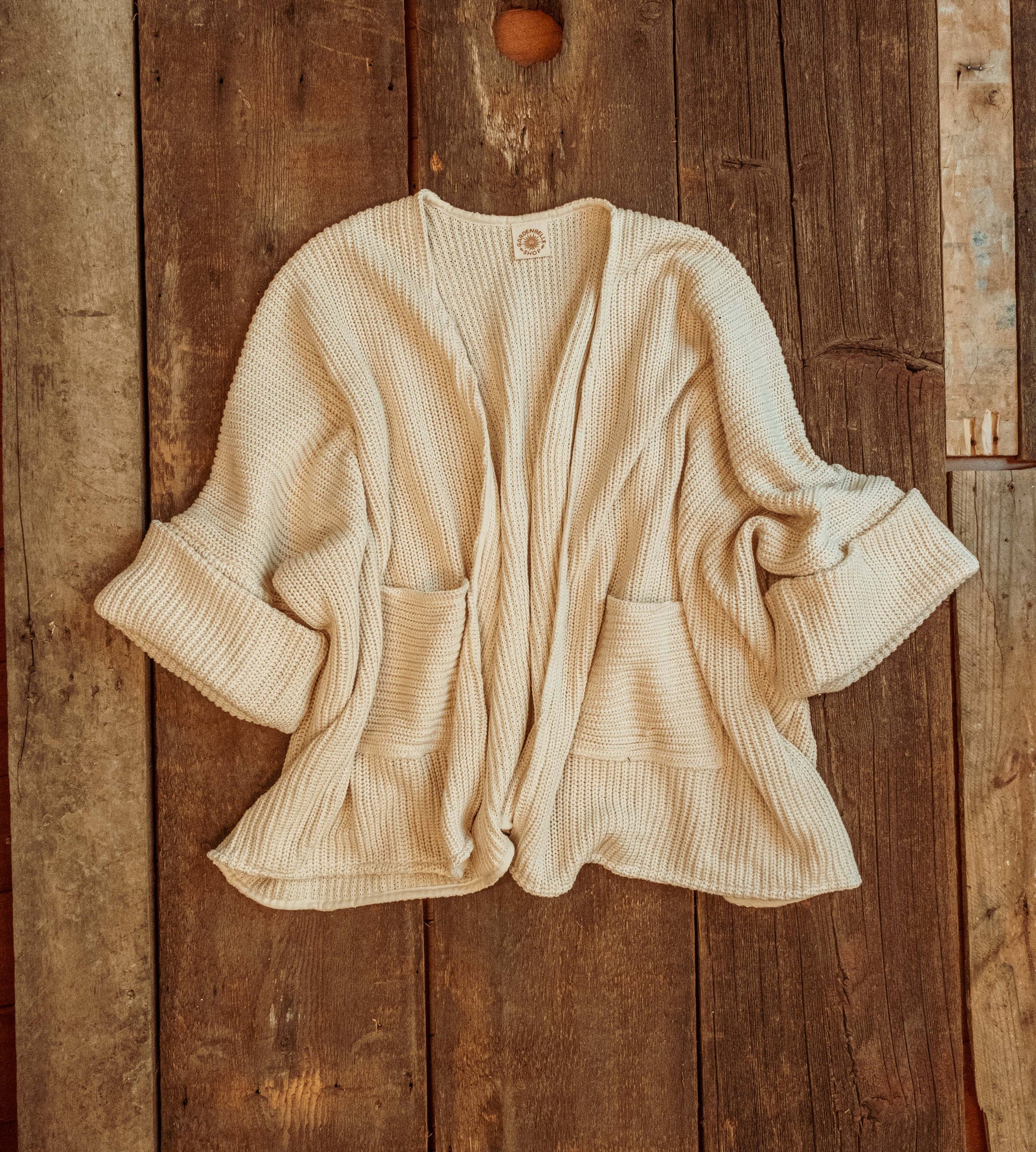 100% Organic Cotton Bohemian Oversized Sweater, Chic Cardi