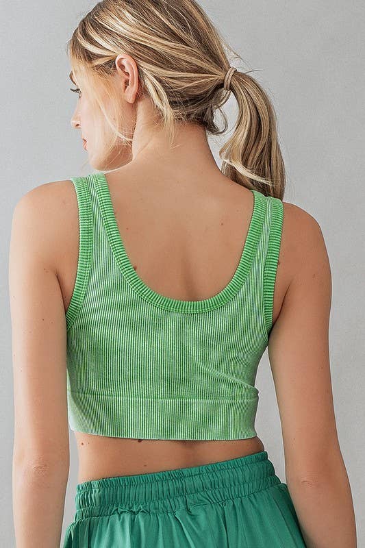 MINERAL WASH CROP RIB TANK TOP