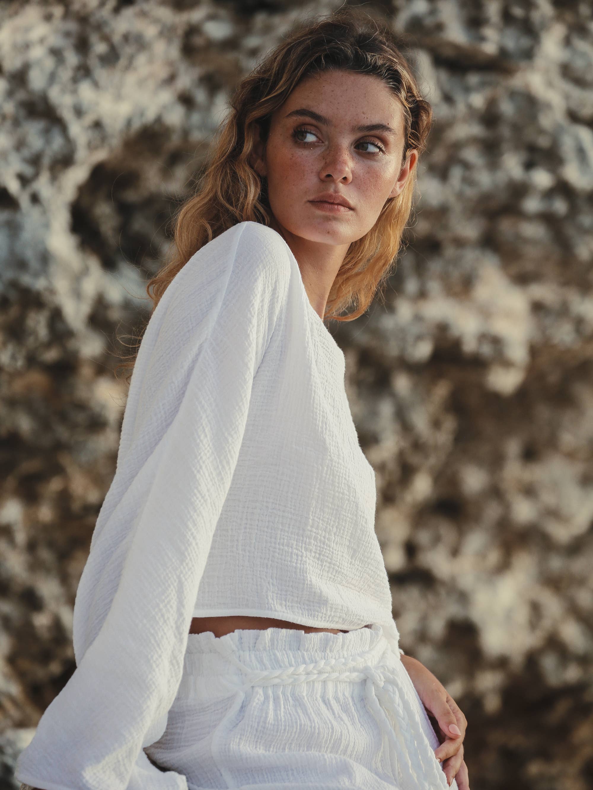 Paloma Paper Bag Pants - White
