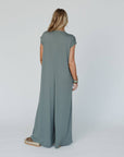 Davina Wide Leg Jumpsuit - Light Olive