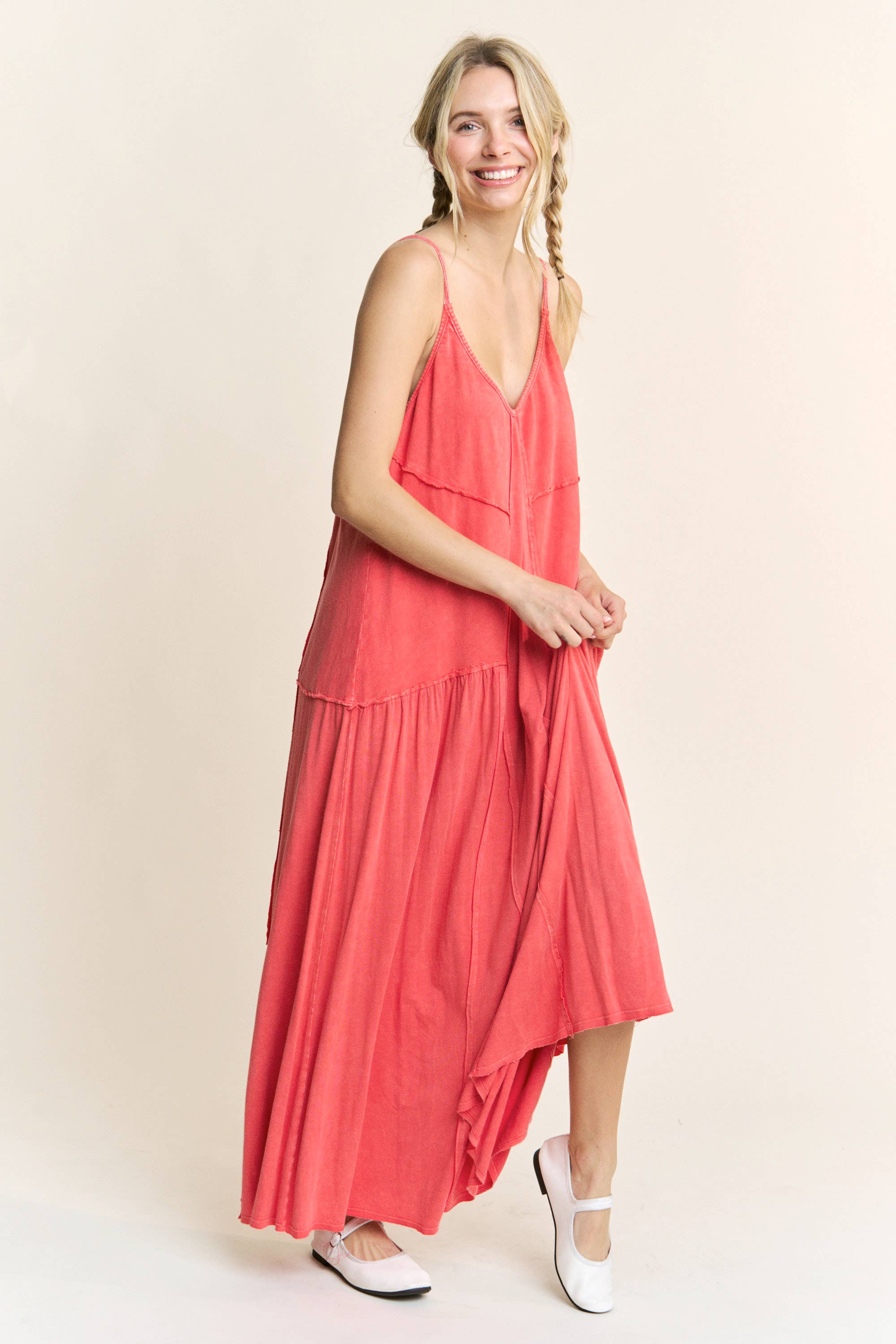 Mineral Wash Maxi Cami Dress