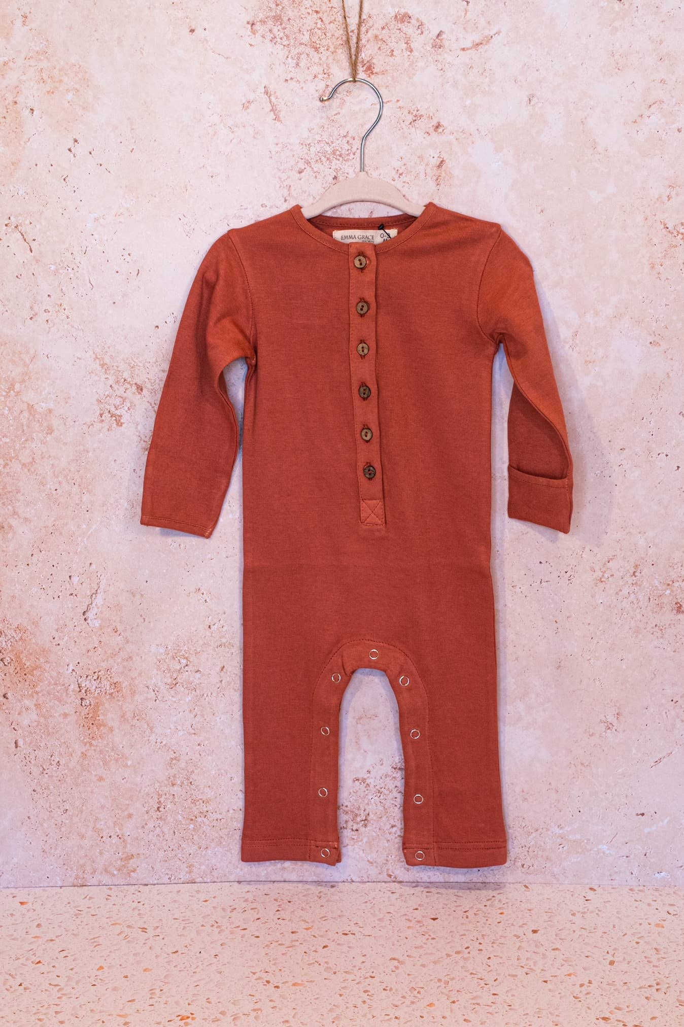 EG Organic Long-Sleeve Coverall - Terracotta