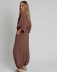 New Love Relaxed Drawstring Jumpsuit - Mocha