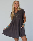 Sweet Nothings Baby Doll Dress - Charcoal