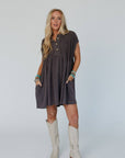 Sweet Nothings Baby Doll Dress - Charcoal