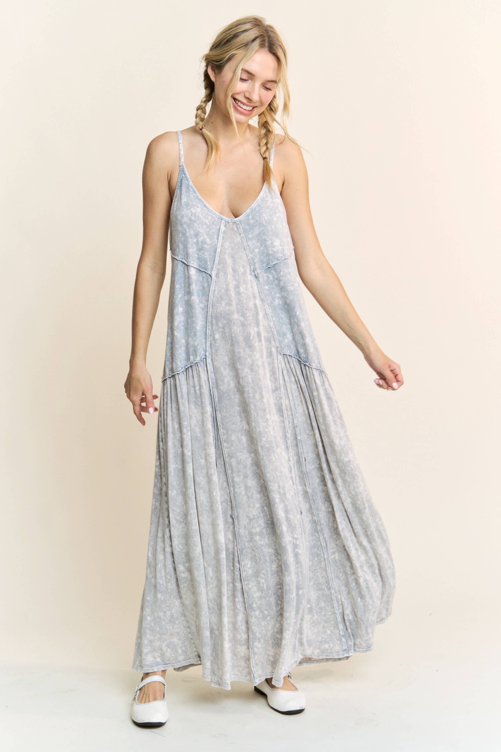 Mineral Wash Maxi Cami Dress