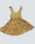 EG Organic Tiered Tie- Dress - Golden Gingham