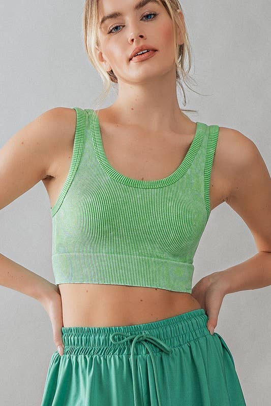 MINERAL WASH CROP RIB TANK TOP