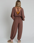 New Love Relaxed Drawstring Jumpsuit - Mocha