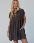 Sweet Nothings Baby Doll Dress - Charcoal