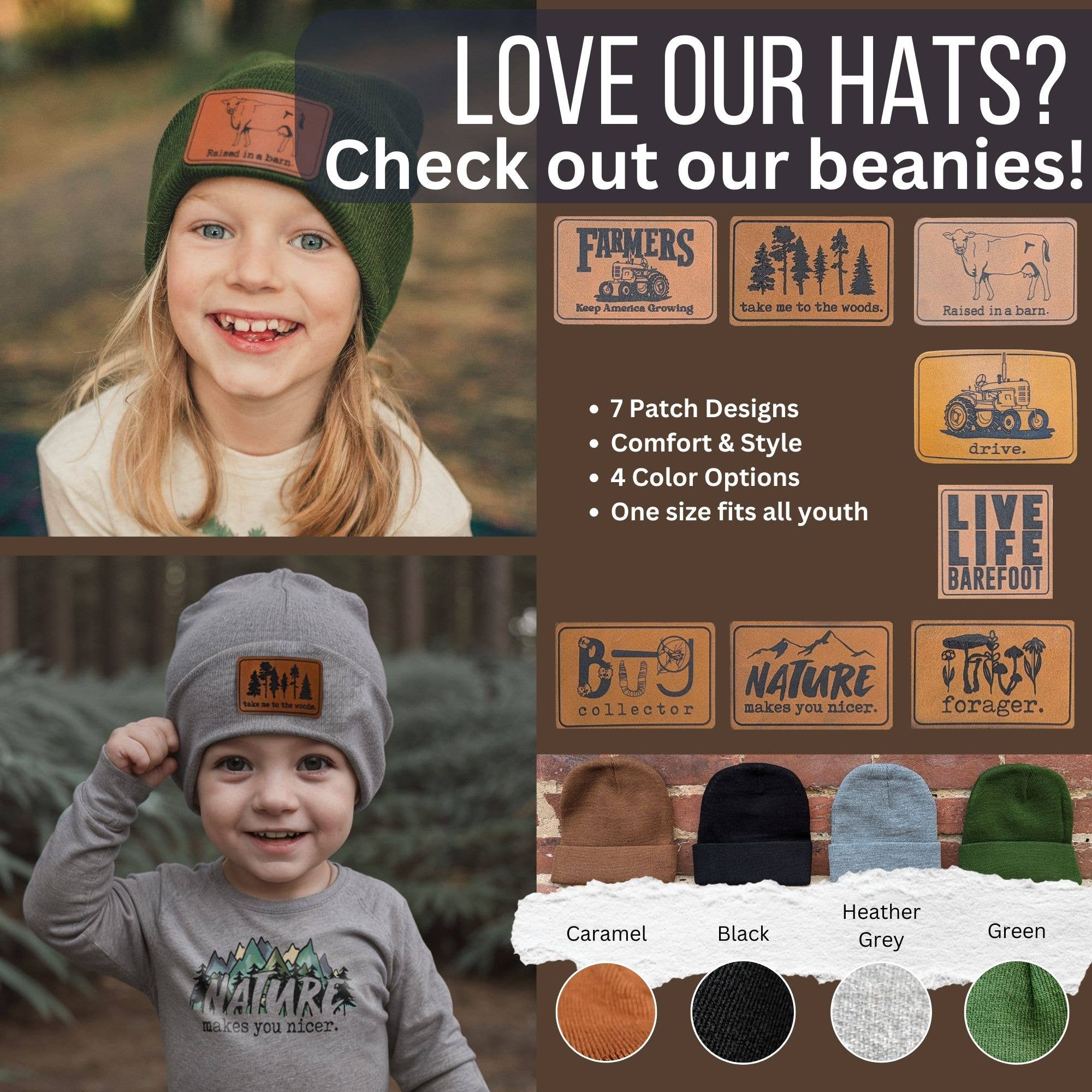 &quot;Live life Barefoot&quot; Trucker Hat for Outdoor Nature Kids