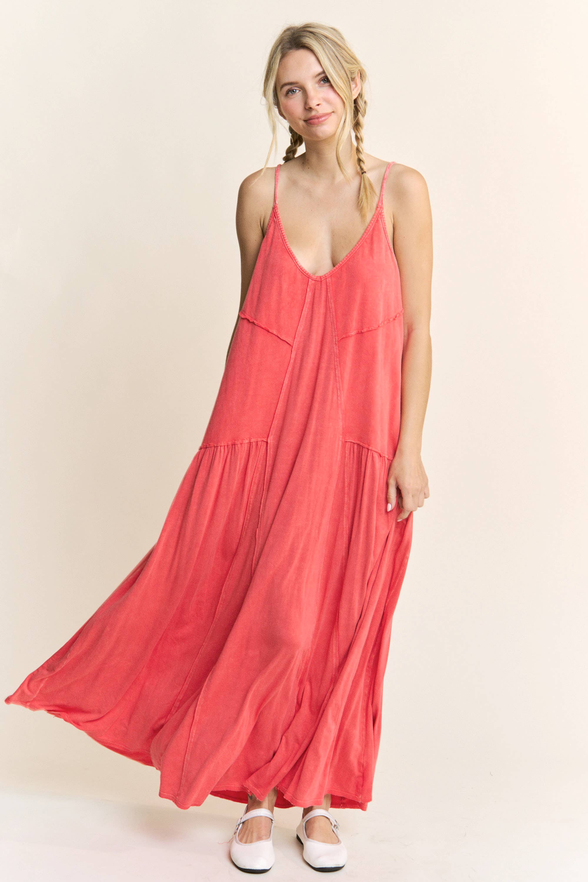 Mineral Wash Maxi Cami Dress