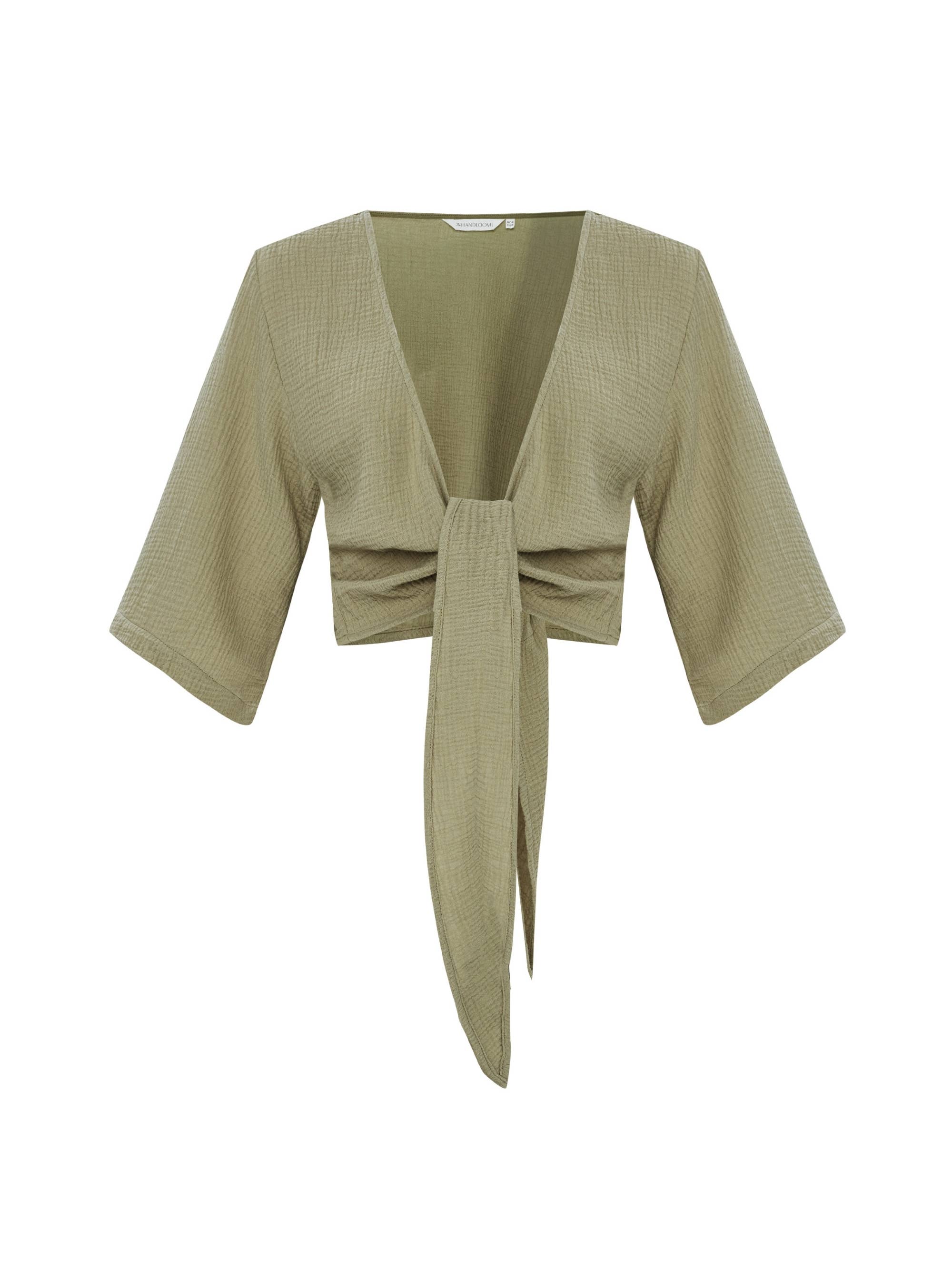 Bali Wrap Top - Khaki Green