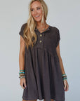 Sweet Nothings Baby Doll Dress - Charcoal