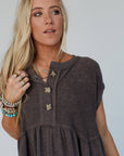 Sweet Nothings Baby Doll Dress - Charcoal