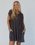 Sweet Nothings Baby Doll Dress - Charcoal