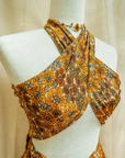 Hippie Boho Silk Bandeau Wrap Top, Multi Way Headband WRAP