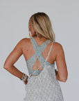 Peyton Lace Cross Back Bralette - Seafoam