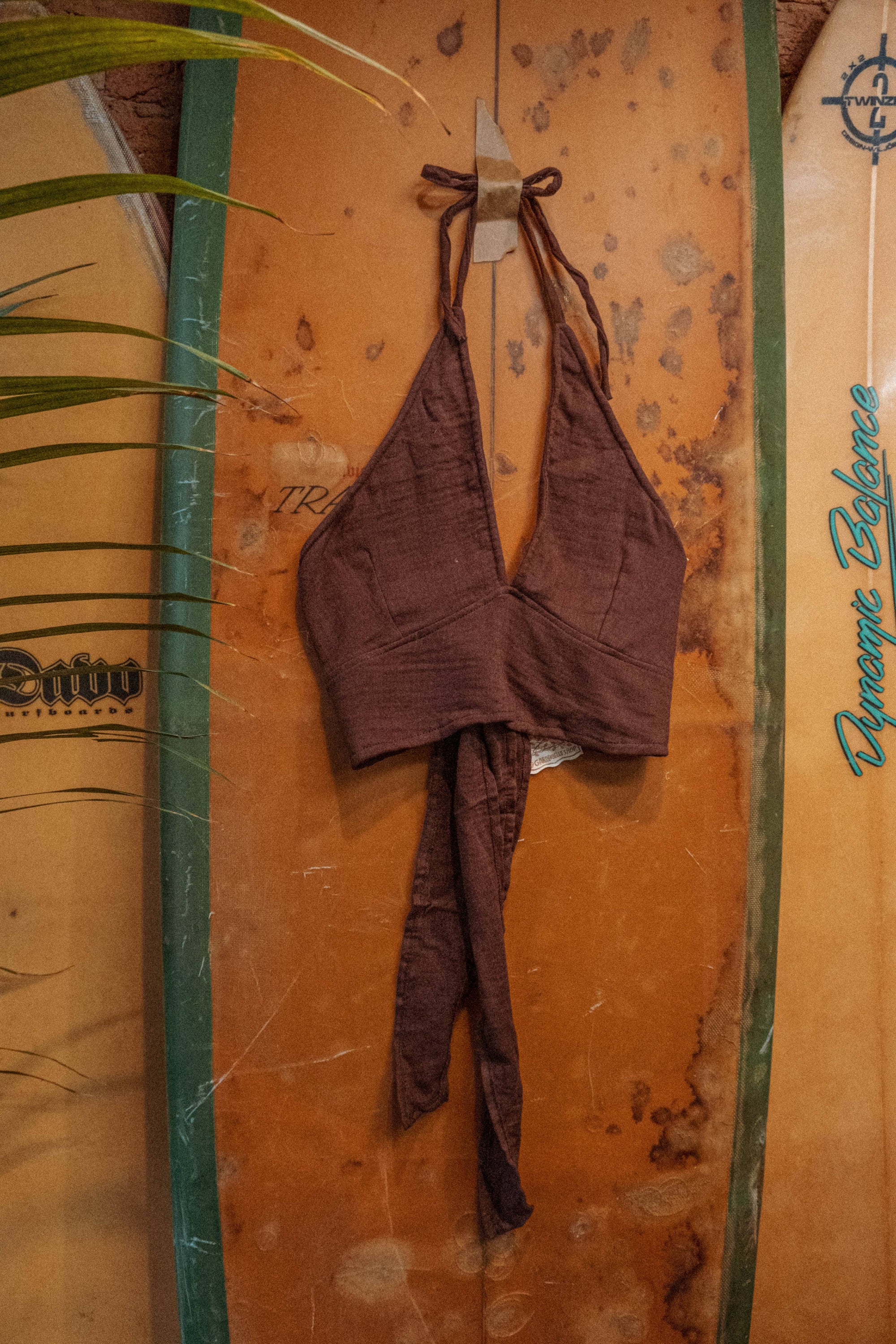 Organic Cotton Bamboo Bralette, Beachy Tie Back Cozy Bra Top